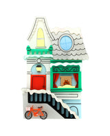 A Cute Snowy Town House Brooch