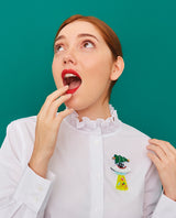 Abducting Christmas Decor In My UFO Brooch