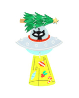 Abducting Christmas Decor In My UFO Brooch