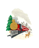 All Aboard the Winter Train Brooch