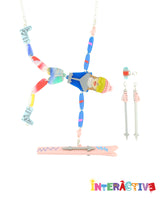 Alpine Skier Mannequin Necklace -Interactive-