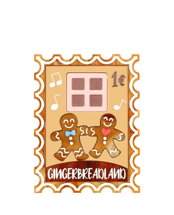 Baked in Gingerbreadland Stamp Brooch