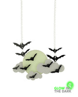 Bats Flying in the Night Necklace -Glow in the Dark-
