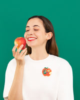 Bookworm’s Apple Library Brooch -Interactive-