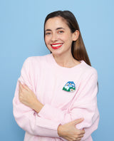 Cabins on Snowy Mountains Brooch