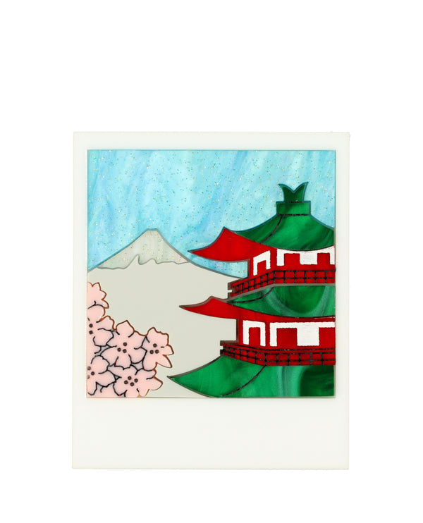 Calm Photography with Mount Fuji Brooch