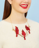 Cardinal Birds Perched Necklace