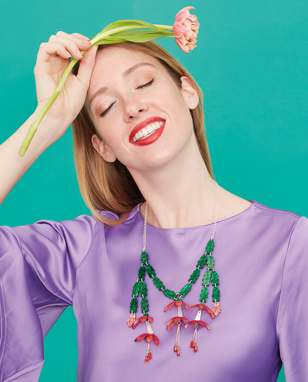 Cheerful Christmas Cactus Necklace