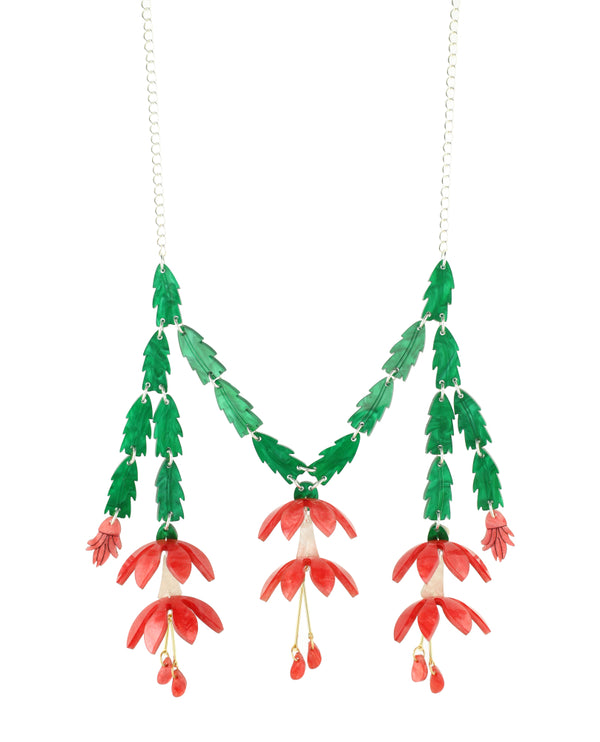 Cheerful Christmas Cactus Necklace