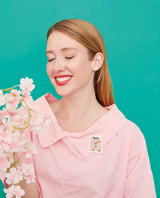 Cherry Blossom in Kyoto Stamp Brooch