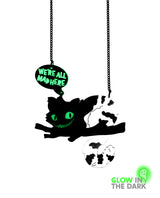 Cheshire on a Branch Necklace - Glow in the Dark -