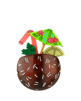 Coconut Drink from the Tropics Brooch