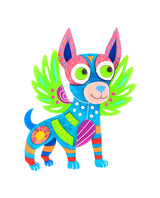 Colourful Alebrije Chihuahua Brooch