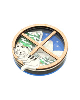 Cosy Winter Window Scene Brooch