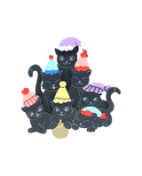 Crimbo Cats in Hats Brooch