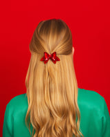 Crimson Bow Hair Clip