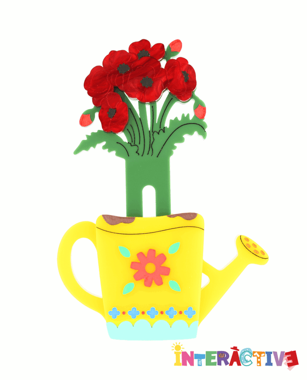Cute Little Watering Can Brooch -Interactive-