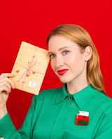 Dear Santa Typewriter Brooch