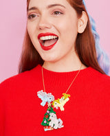 Decorating the Pony Christmas Tree Necklace