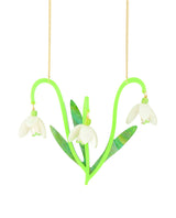 Delicate Snowdrop Flower Necklace