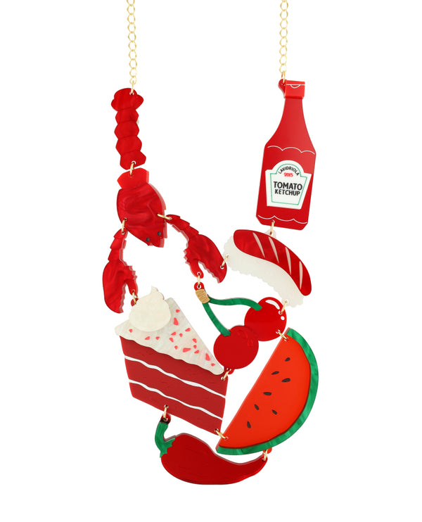 Delicious Food in RED Necklace