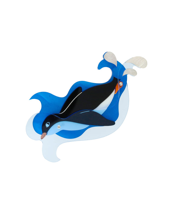 Diving Penguin brooch