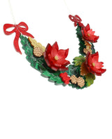 Elegant Christmas Wreath Statement Necklace