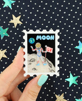 Epic Moon Landing Stamp Brooch