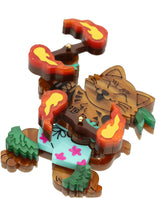 Fire Dancing Cat at the Luau Brooch -Interactive-
