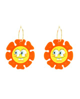 Flower Power and Spongebob Earrings