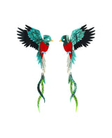 Fly Away Quetzal Bird Earrings