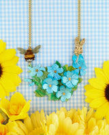 Frolicking in the Blue Flowers Necklace