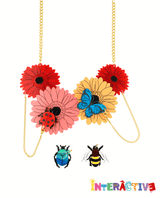 Gerbera Daisy and the Creepy Crawlies Necklace -Interactive-