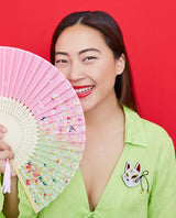 Golden Kitsune Mask Brooch