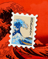 Great Wave in Japan Stamp Brooch