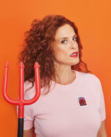 Greeting From Hell Stamp Brooch