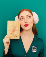 Greeting From the North Pole Stamp Brooch