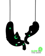 Hanging Out With My Black Cat Necklace -Glow in the Dark-