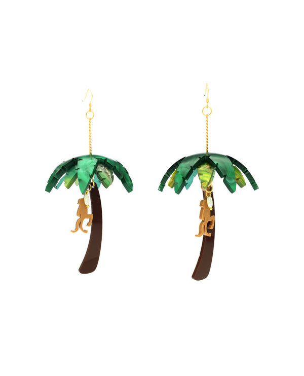 Hanging Palm Tree Earrings