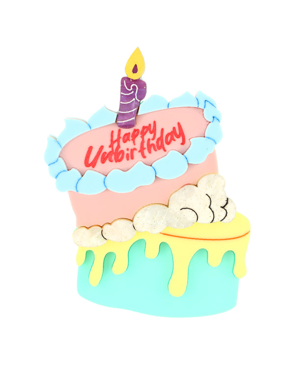 Happy Unbirthday Cake Brooch