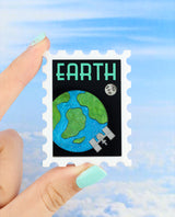Hello Earthlings Stamp Brooch