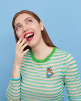 High up with my Helicopter Hat Brooch