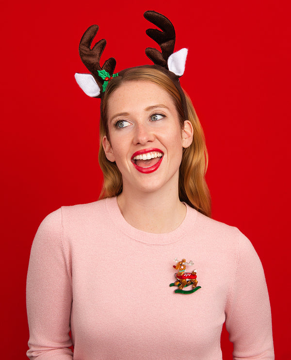 Holiday Hoof Rocker Brooch