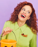 Hot Dog Trick Or Treating Brooch