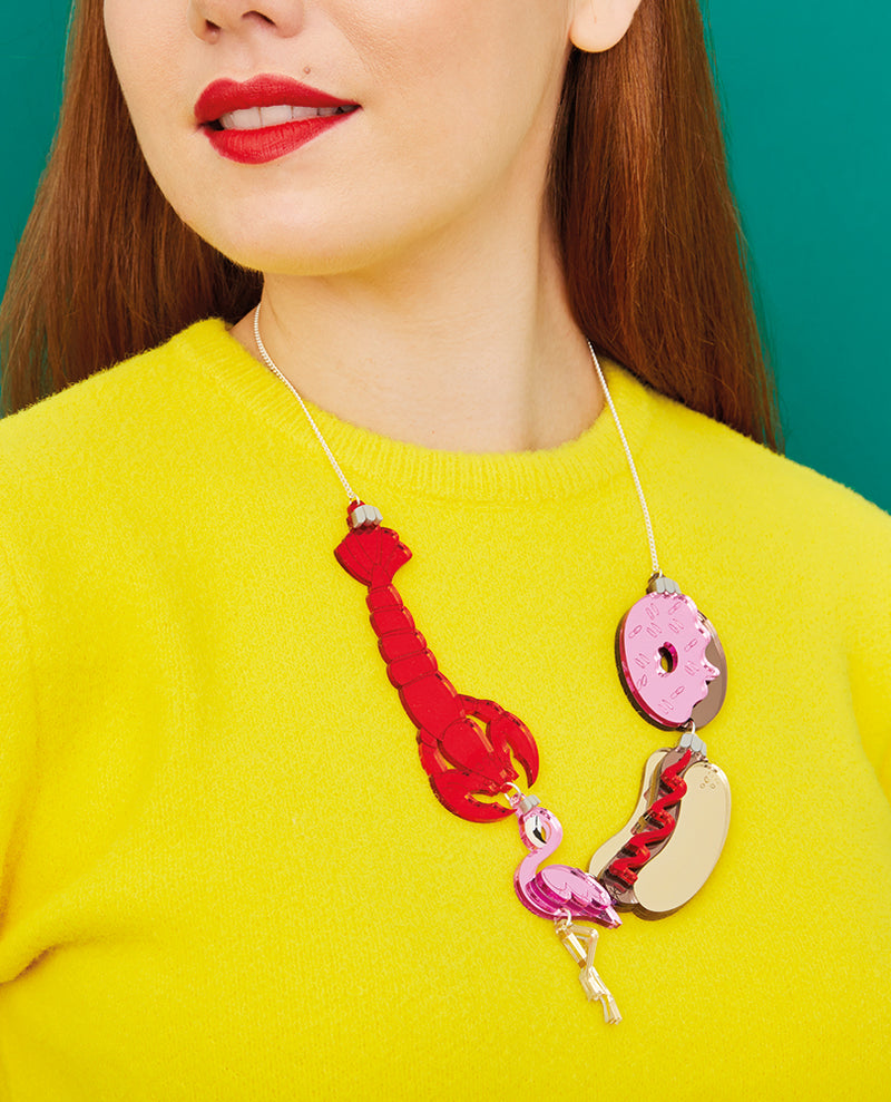 Kitschy Christmas Ornaments Necklace