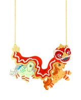 Lion Dance with Butterscotch and Minty Necklace