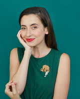 Lioness and Her Cub Brooch