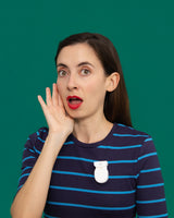 Look Before you Squat Interactive Brooch