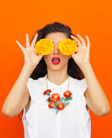 Magical Mexican Marigold Statement Necklace