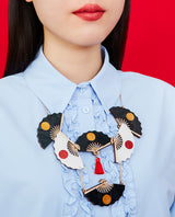Many Japanese Sensu Fans Necklace